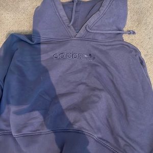 Adidas purple cropped sweatshirt